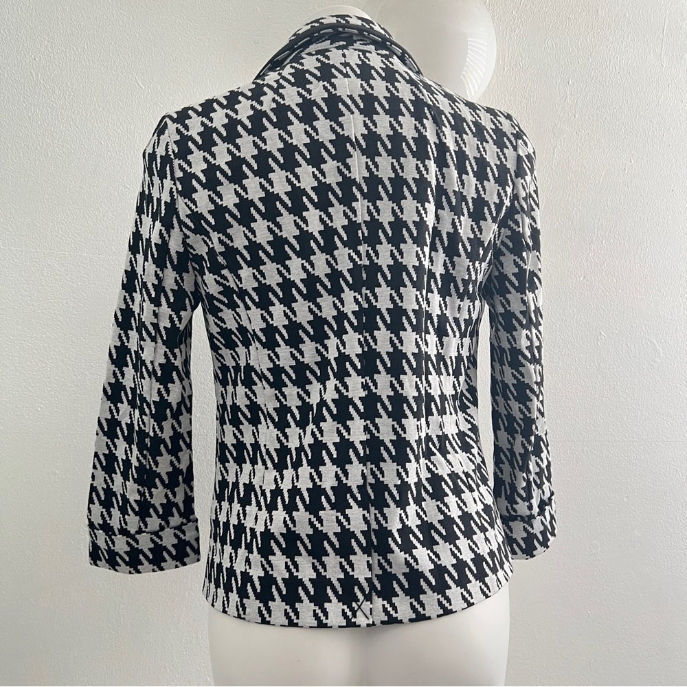 Catherine Malandrino Houndstooth plaid Blazer jacket Black White SMALL NEW - Picture 7 of 11